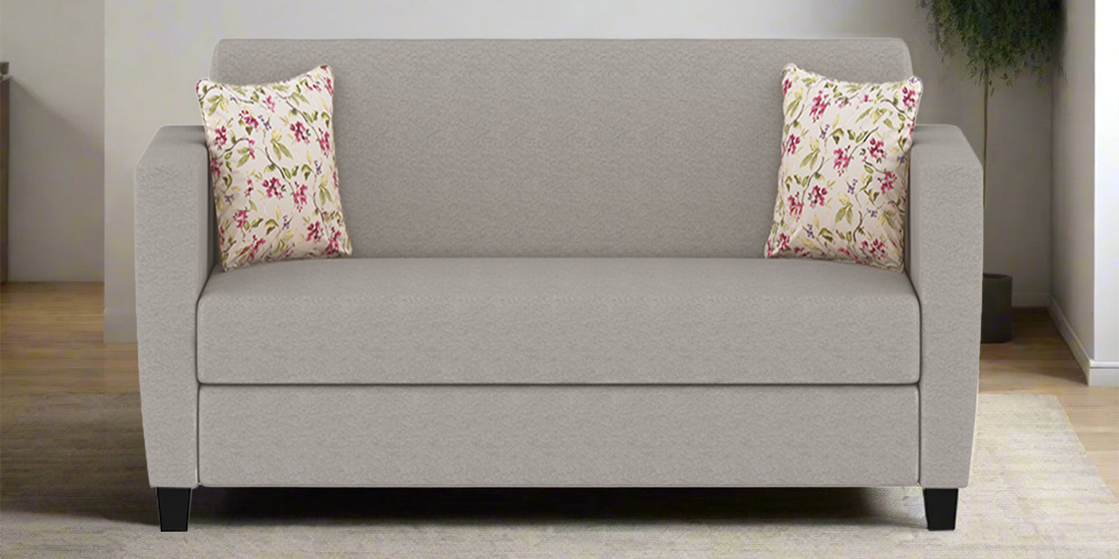 Gozi Fabric 2 Seater Sofa In Ash Grey Colour