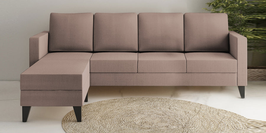 Nori Fabric Rhs Sectional Sofa 3 Lounger In Kadhi Beige Colour - Febonic Living