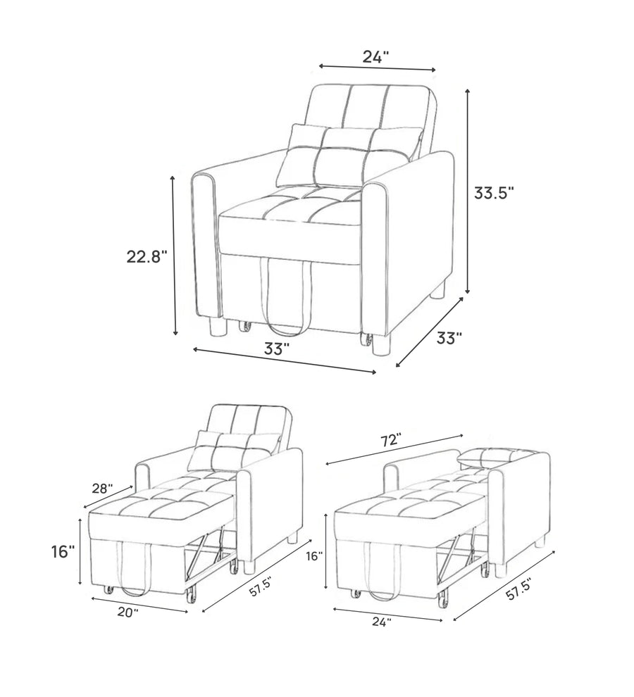 Puppy Fabric 1 Seater Pull Out Sofa Cum Bed In Bold Yellow Colour - Febonic Living