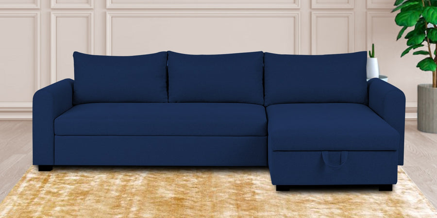 Sigma Fabric Lhs Sectional Sofa 3 Lounger In Royal Blue Colour - Febonic Living