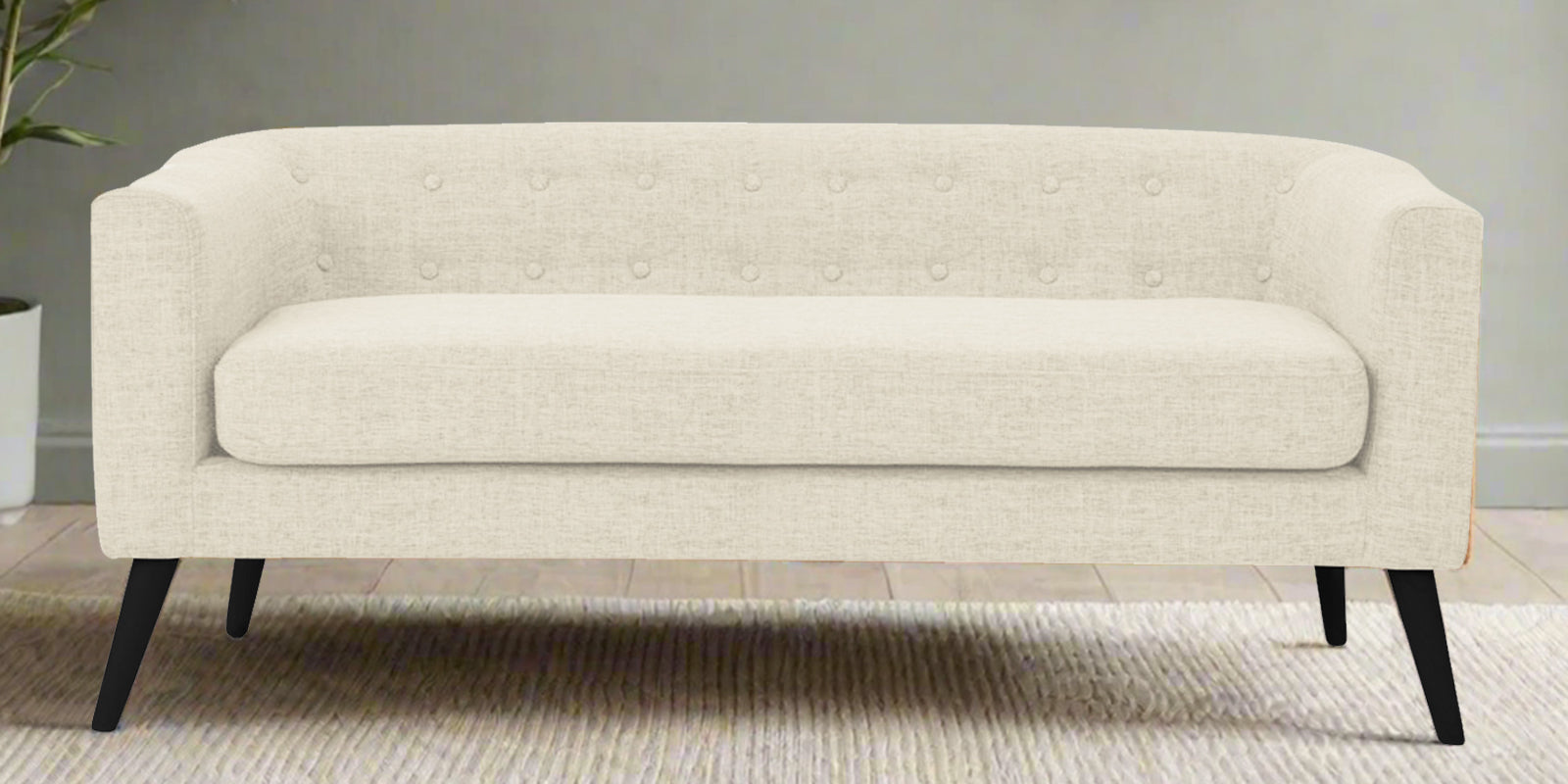 Casper Fabric 3 Seater Sofa in Ivory Cream Colour