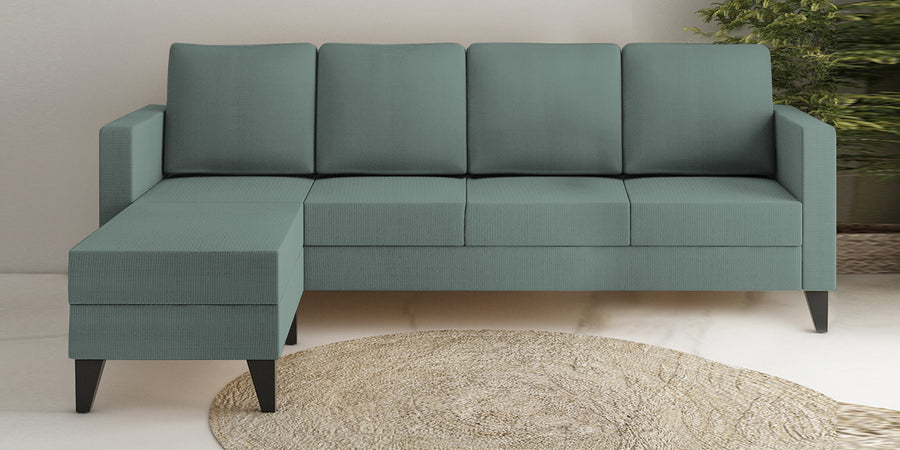 Nori Fabric Rhs Sectional Sofa 3 Lounger In Suka Blue Colour - Febonic Living