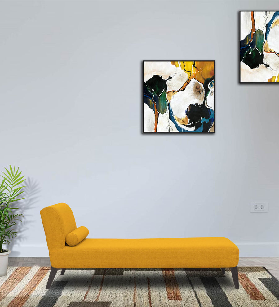 Noce Fabric Chaise Lounger - Bold Yellow by Febonic Living