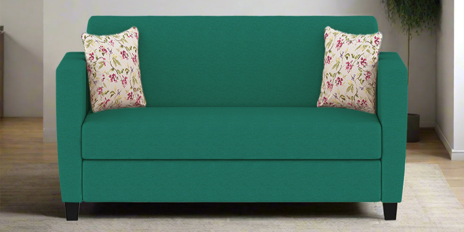 Gozi Fabric 2 Seater Sofa In Sea Green Colour