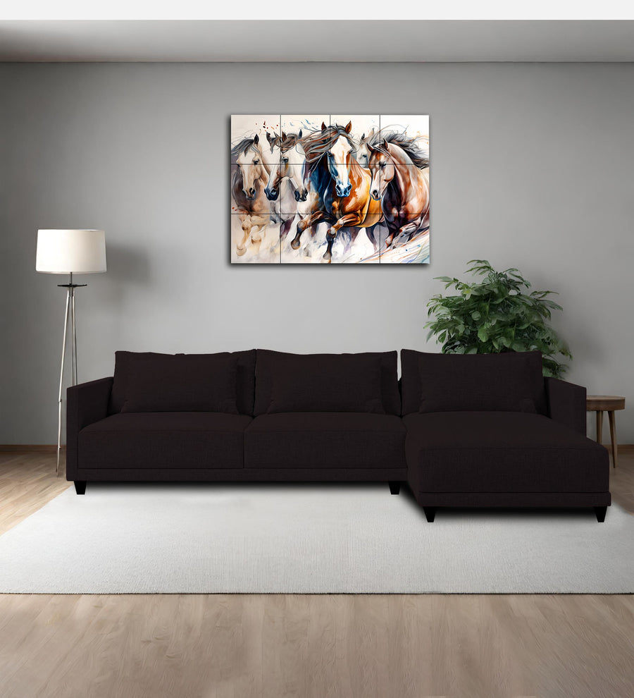 Kera  LHS  (3+Lounger) Fabric Sectional Sofa - Cara Brown by Febonic Living