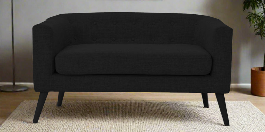Casper Fabric 2 Seater Sofa In Zed Black Colour - Febonic Living