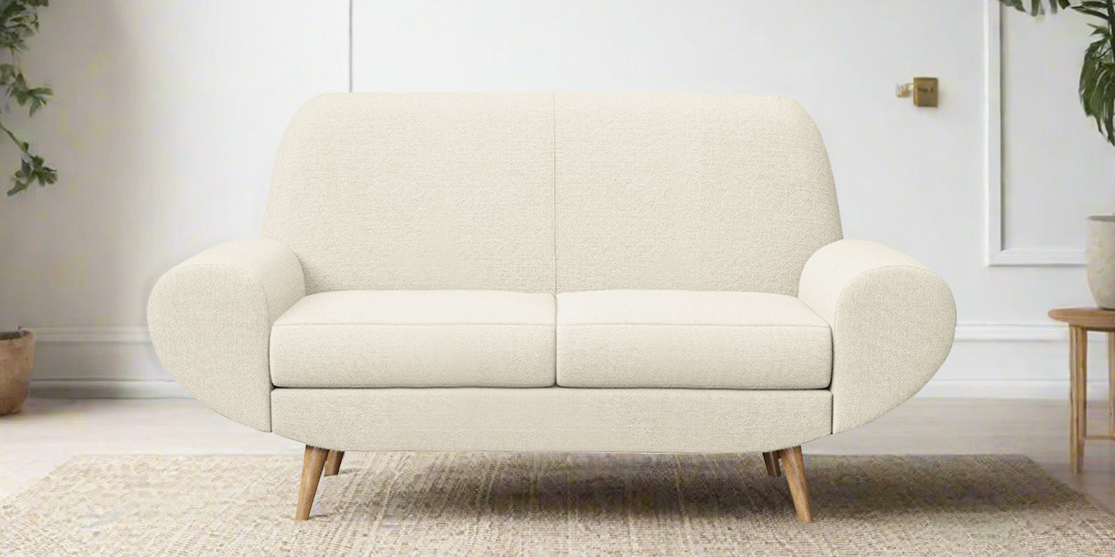 Jessy Fabric 2 Seater Sofa in Ivory Cream Colour