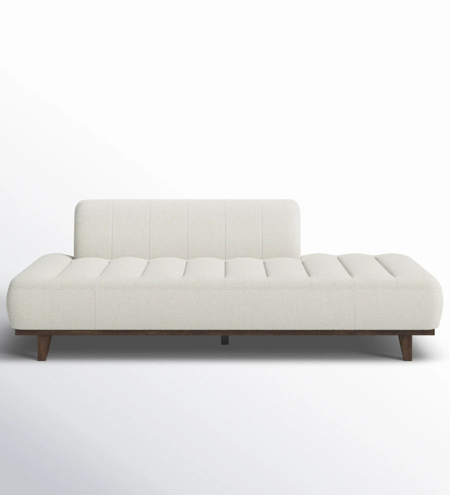 Bobby Fabric Chaise Lounger In White Plain Colour - Febonic Living