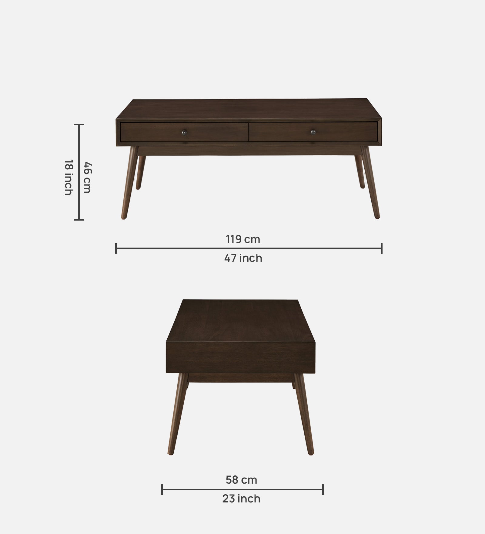 Emu Centre Table In Dark Wallnut Finish