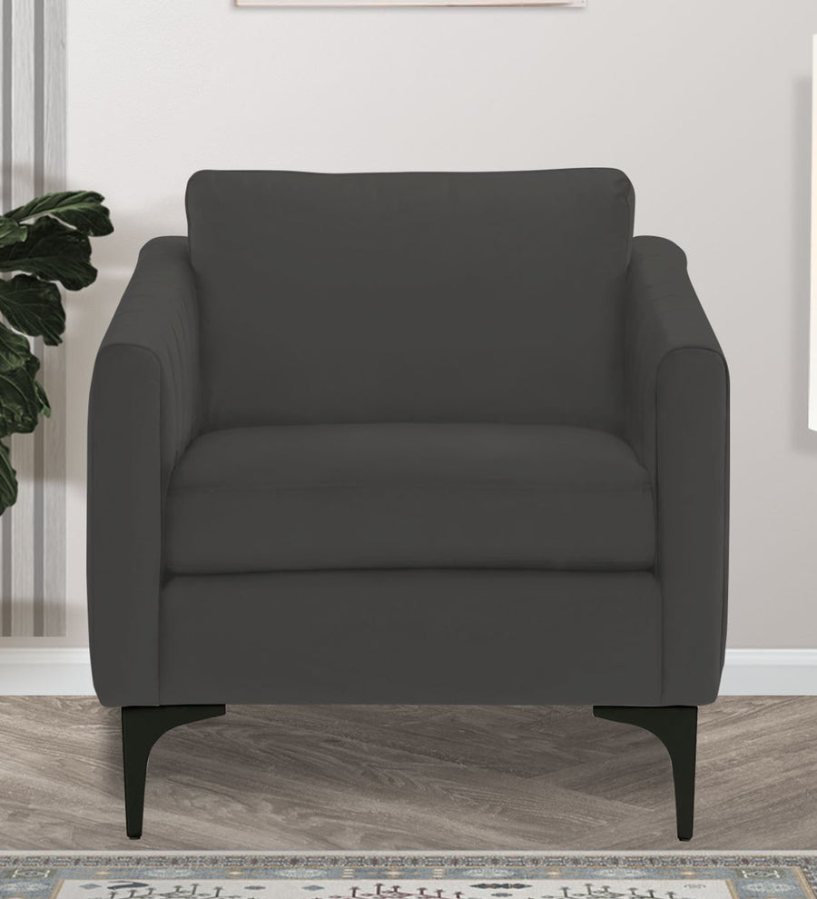 Haru  1 Seater Velvet Sofa - Hory Grey by Febonic Living