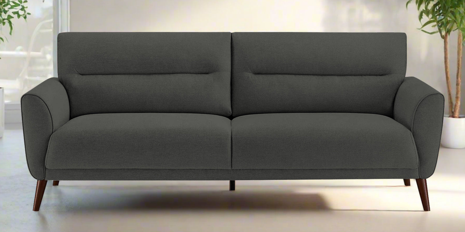 Castro Fabric 3 Seater Sofa in Charcoal Grey Colour