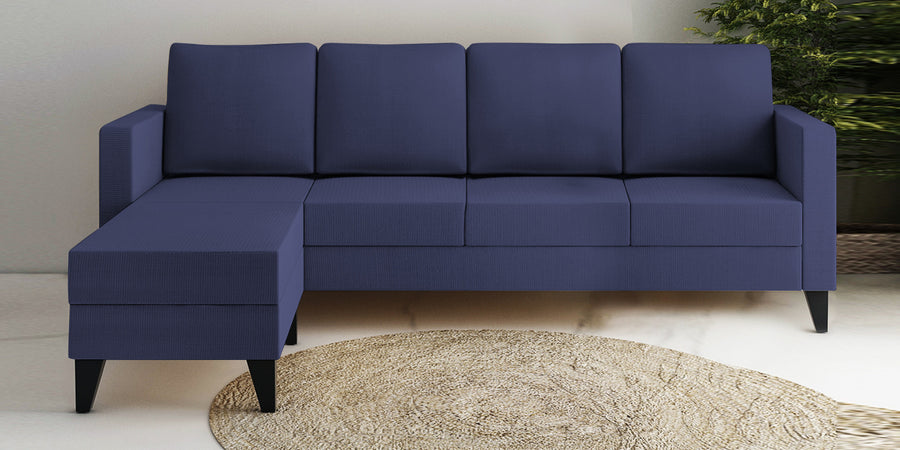 Nori Fabric Rhs Sectional Sofa 3 Lounger In Slate Blue Colour - Febonic Living