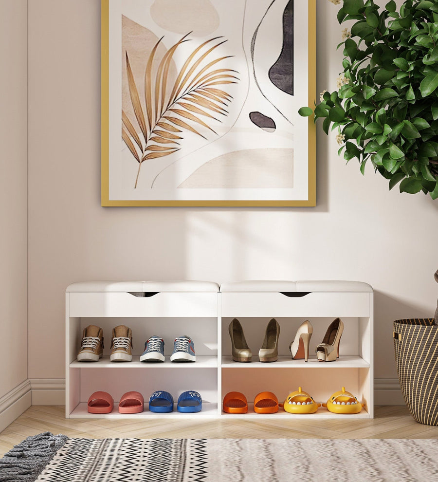 Barka Shoe Rack In Frosty White Finish - Febonic Living