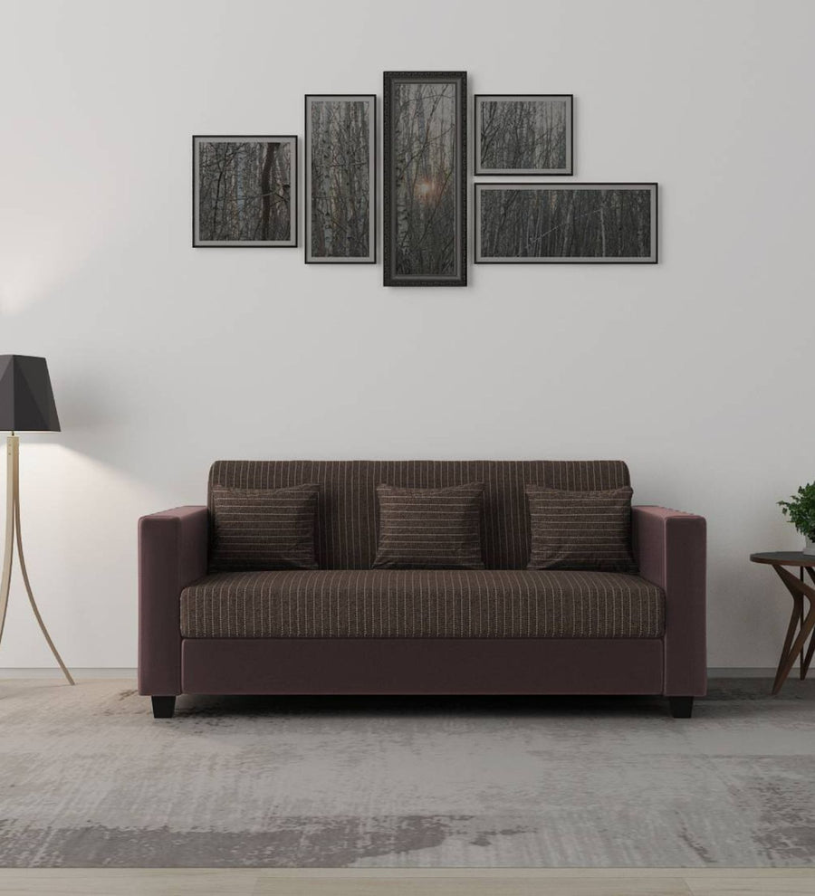 Baley 3 Seater Fabric Sofa - Lama Brown by Febonic Living