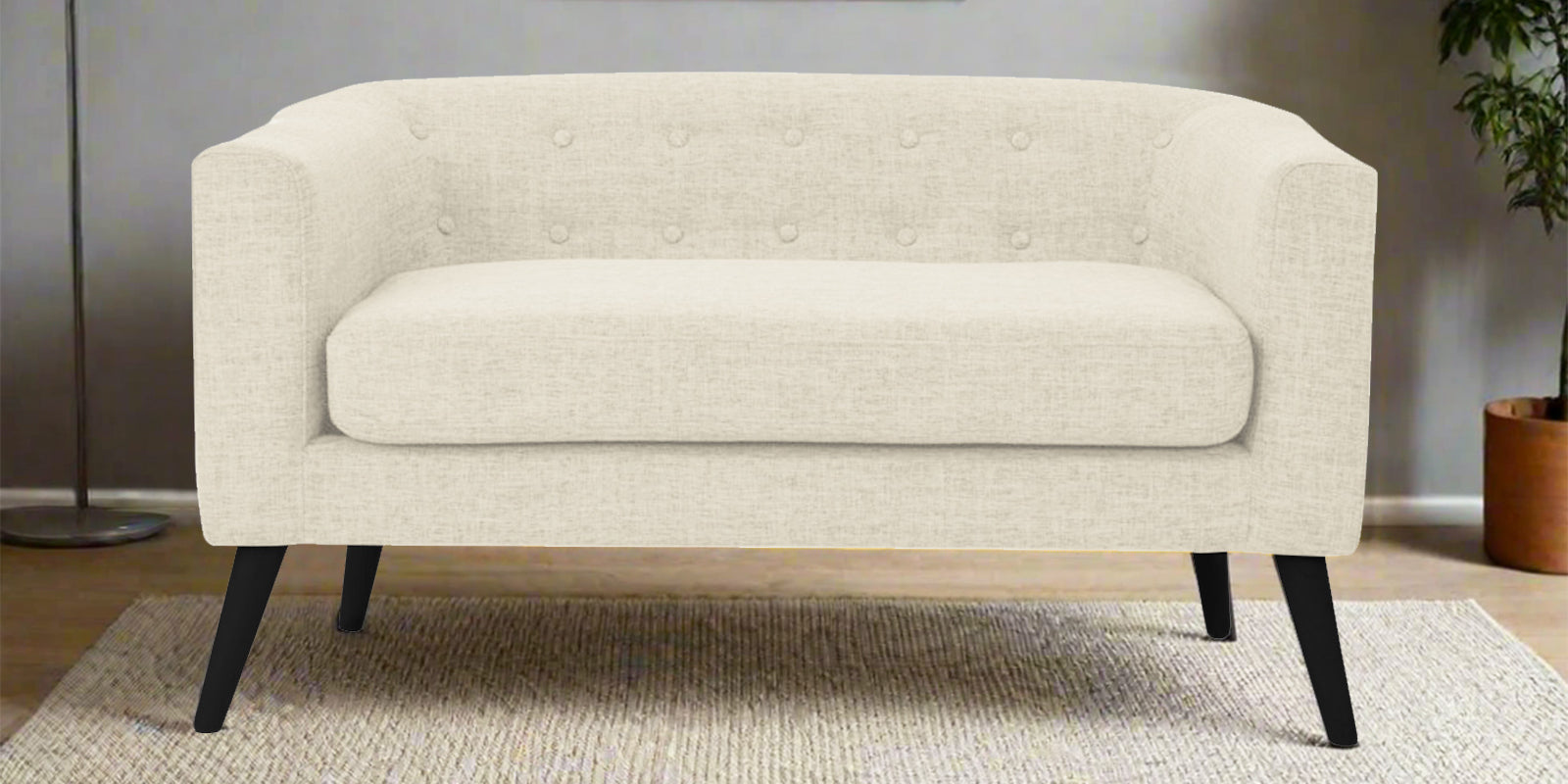 Casper Fabric 2 Seater Sofa in Ivory Cream Colour