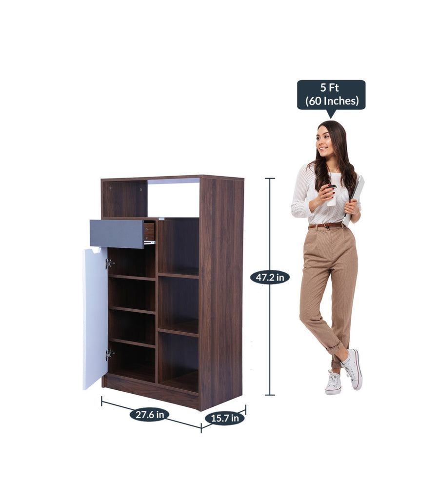 Elira Shoe Rack In Dark And Frosty White Finish - Febonic Living