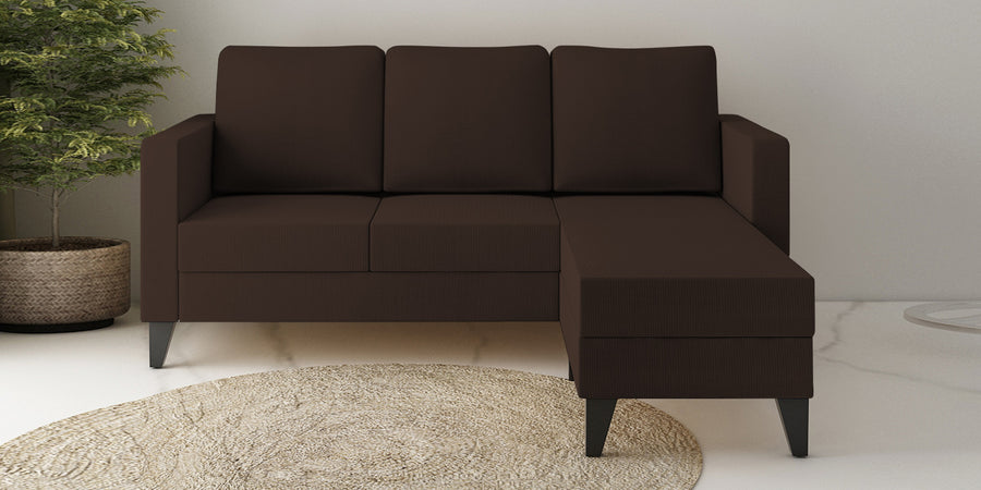 Nori Fabric Lhs Sectional Sofa 2 Lounger In Cidar Brown Colour - Febonic Living