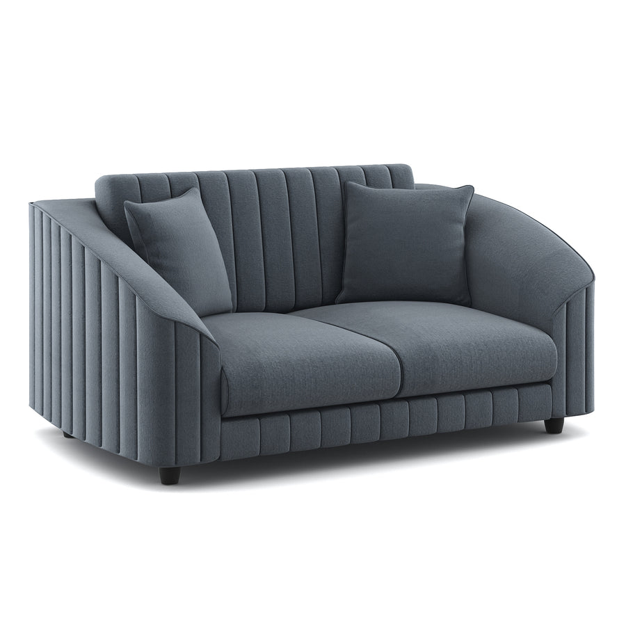 Bubu Velvet 2 Seater Sofa In Pupple Grey Colour - Febonic Living