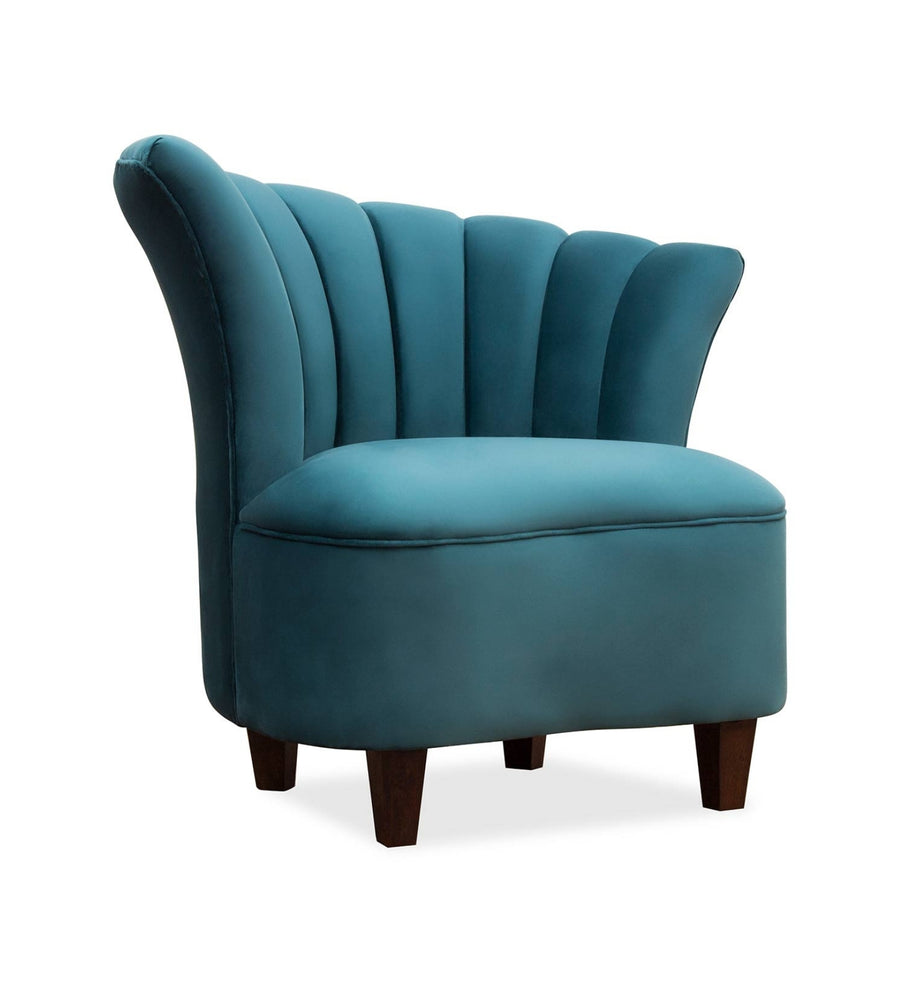 Davo Velvet Slipper Chair In Arabian Green Colour - Febonic Living