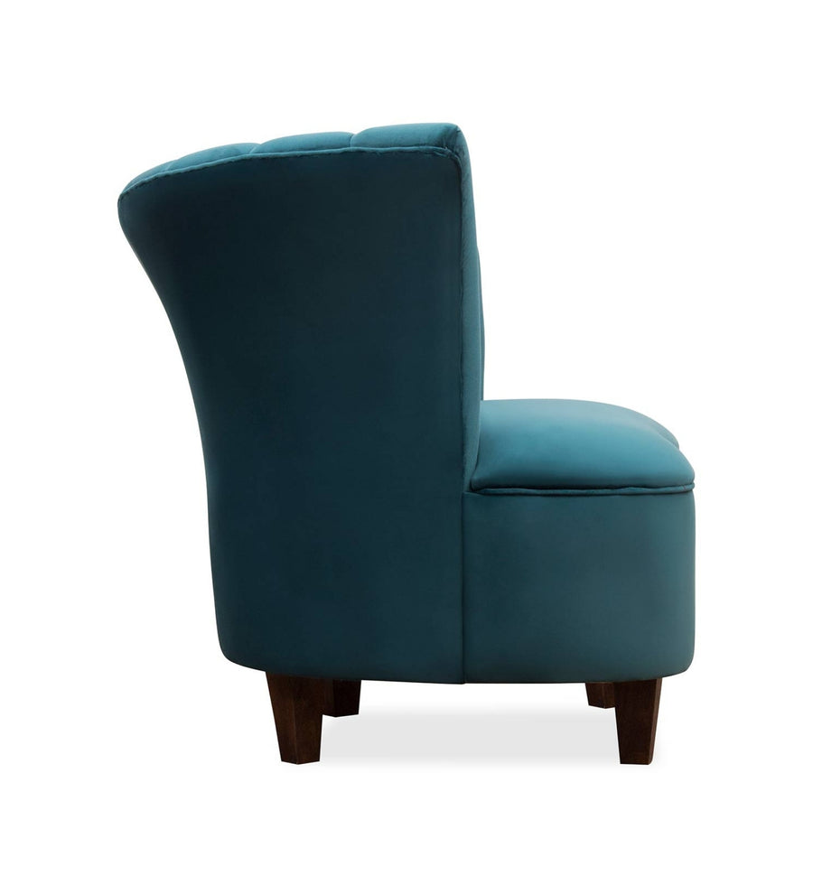 Davo Velvet Slipper Chair In Arabian Green Colour - Febonic Living