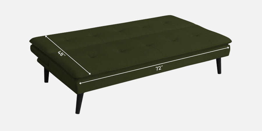 Toner Fabric 3 Seater Convertible Sofa Cum Bed In Olive Green Colour - Febonic Living