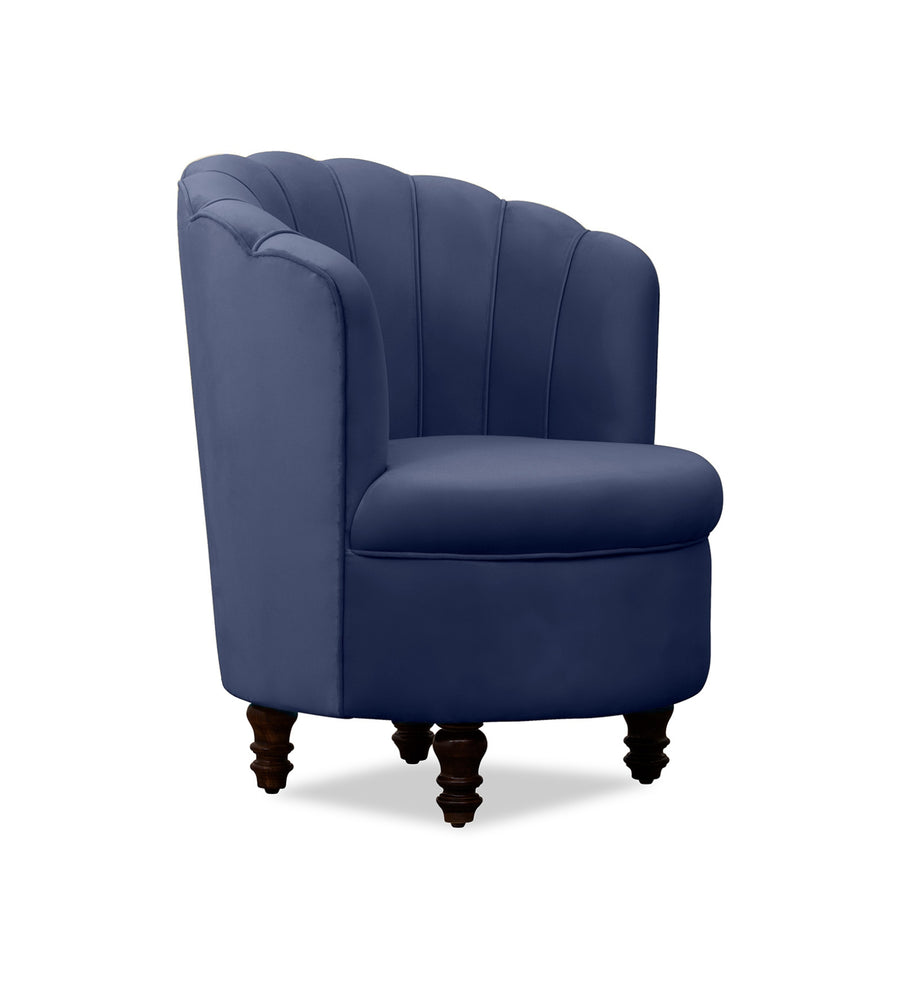 Clark Velvet Slipper Chair In Imperial Blue Colour - Febonic Living