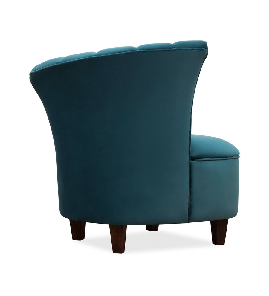 Davo Velvet Slipper Chair In Arabian Green Colour - Febonic Living