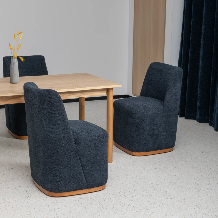 Borik Fabric Dining Chair In Blue Colour Set Of 4 - Febonic Living