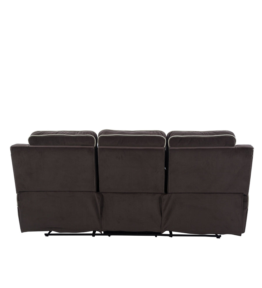Wave Velvet 3 Seater Motorized Recliner In Mocha Brown Colour - Febonic Living