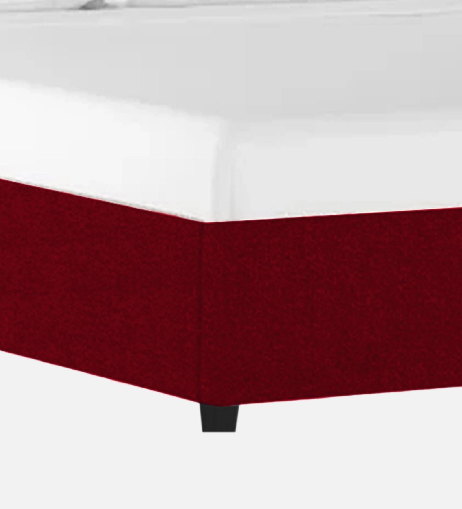 Asyra Fabric Queen Size Bed in Cherry Red Colour With Storage