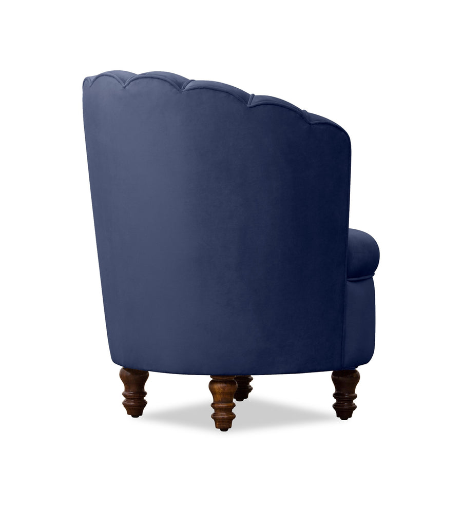 Clark Velvet Slipper Chair In Imperial Blue Colour - Febonic Living