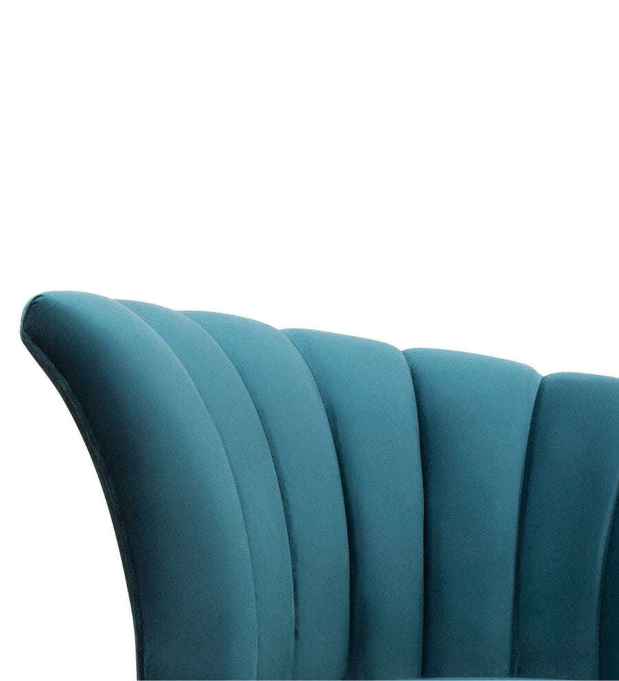 Davo Velvet Slipper Chair In Arabian Green Colour - Febonic Living