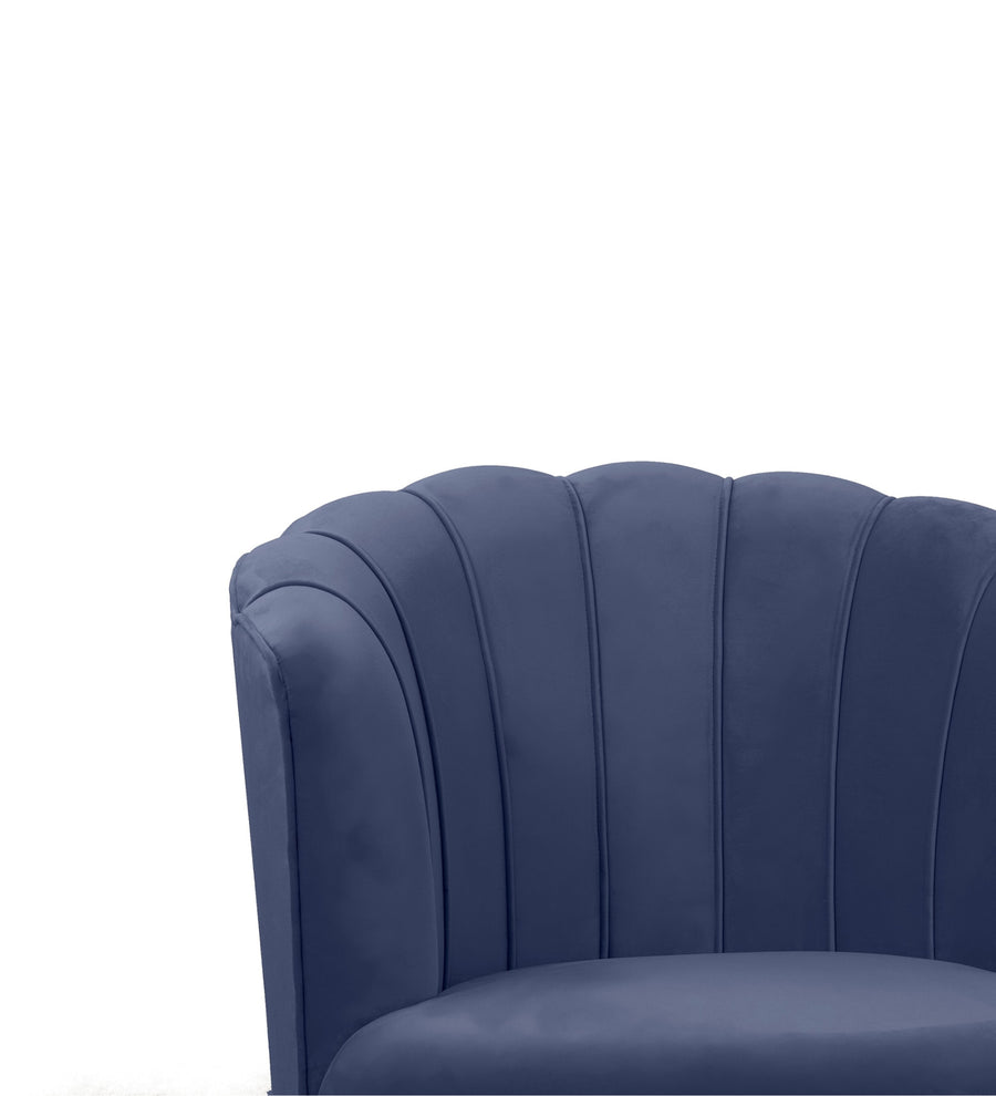 Clark Velvet Slipper Chair In Imperial Blue Colour - Febonic Living