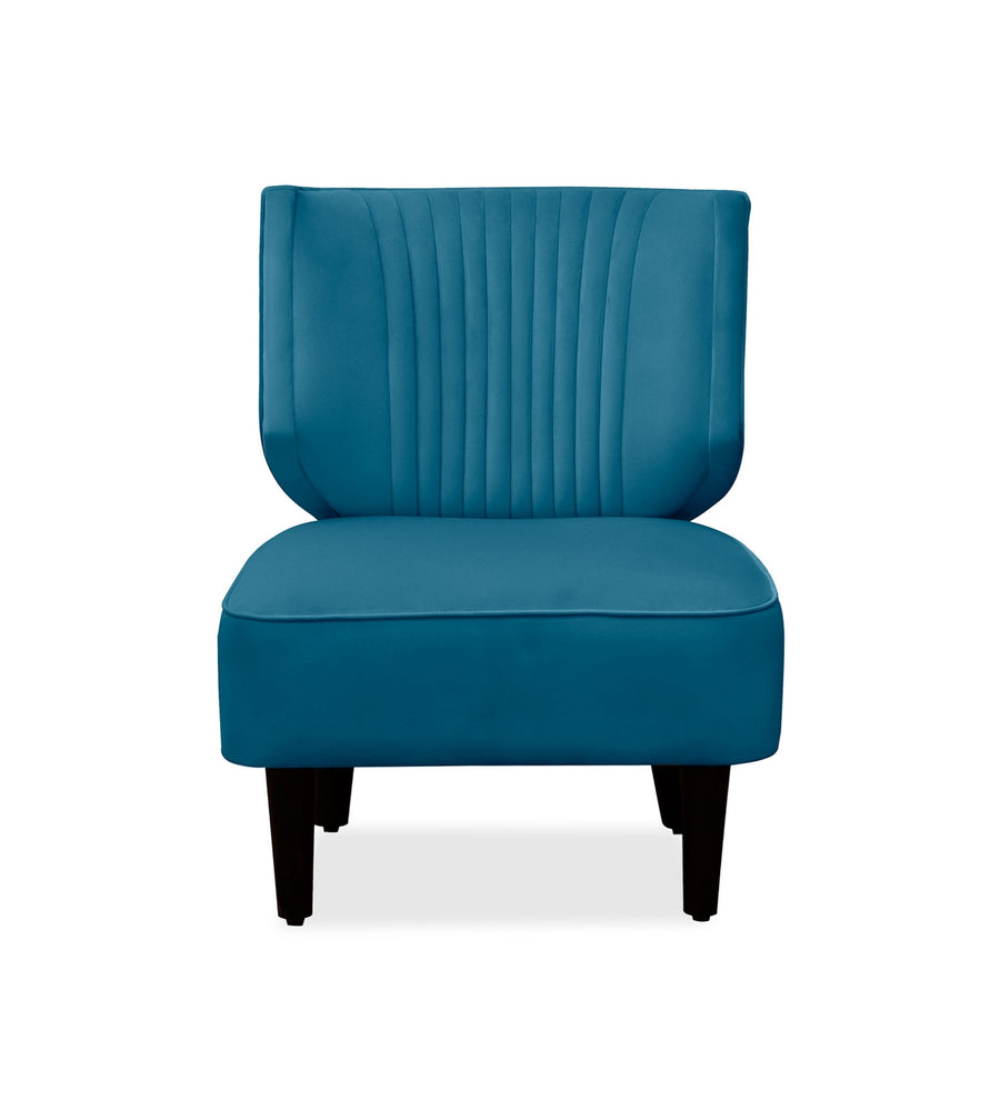 Robby Velvet Slipper Chair In Aqua Blue Colour - Febonic Living