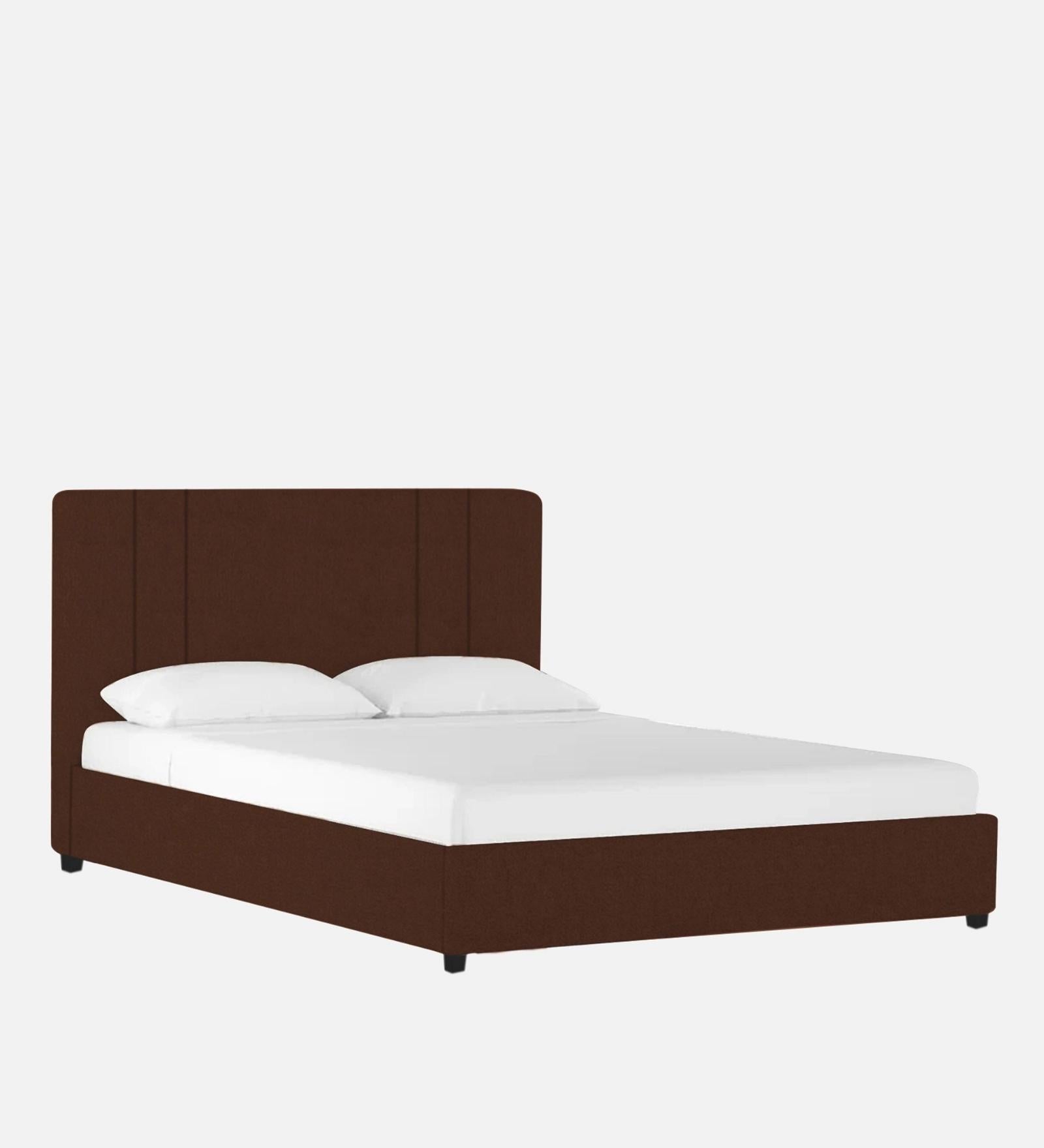 Asyra Fabric King Size Bed in Chocolate Brown Colour With Storage