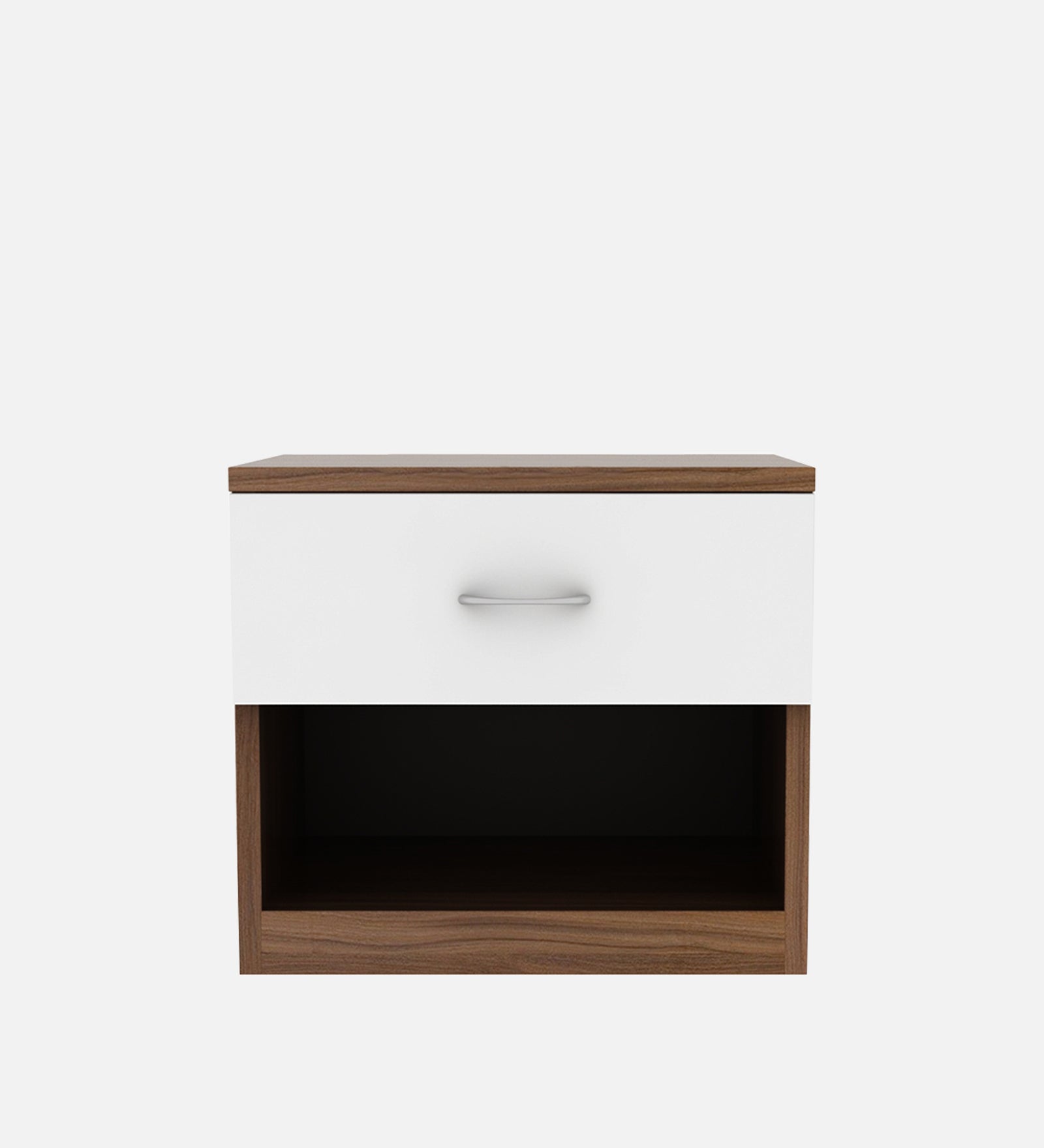 Lison Bedside Table With Drawer in Oral Walnut & Frosty White Finish