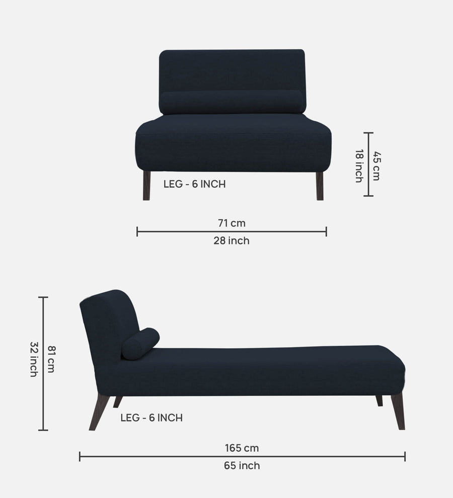 Noce Fabric Chaise Lounger In Denim Blue Colour - Febonic Living