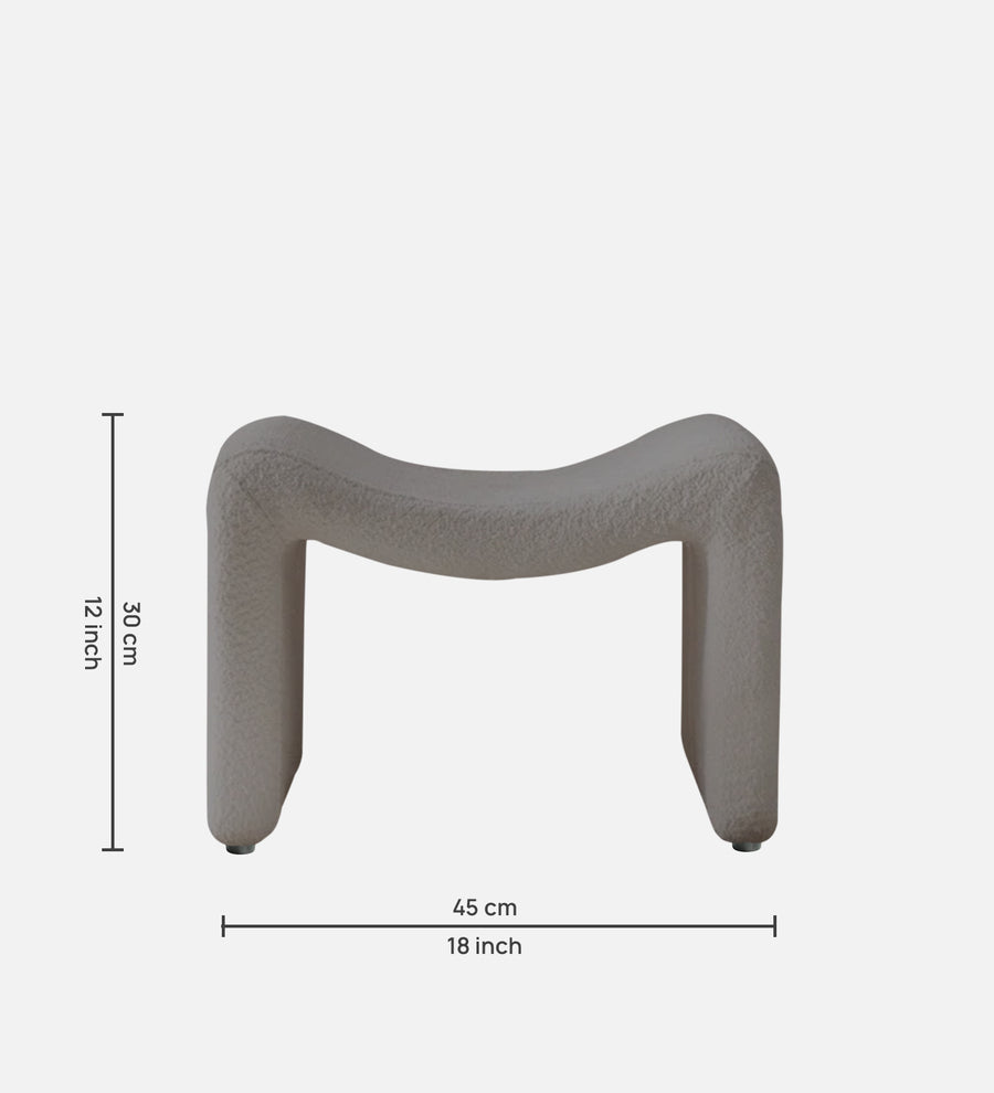 Olive Boucle Foot Stool In Swedan Gary Colour - Febonic Living