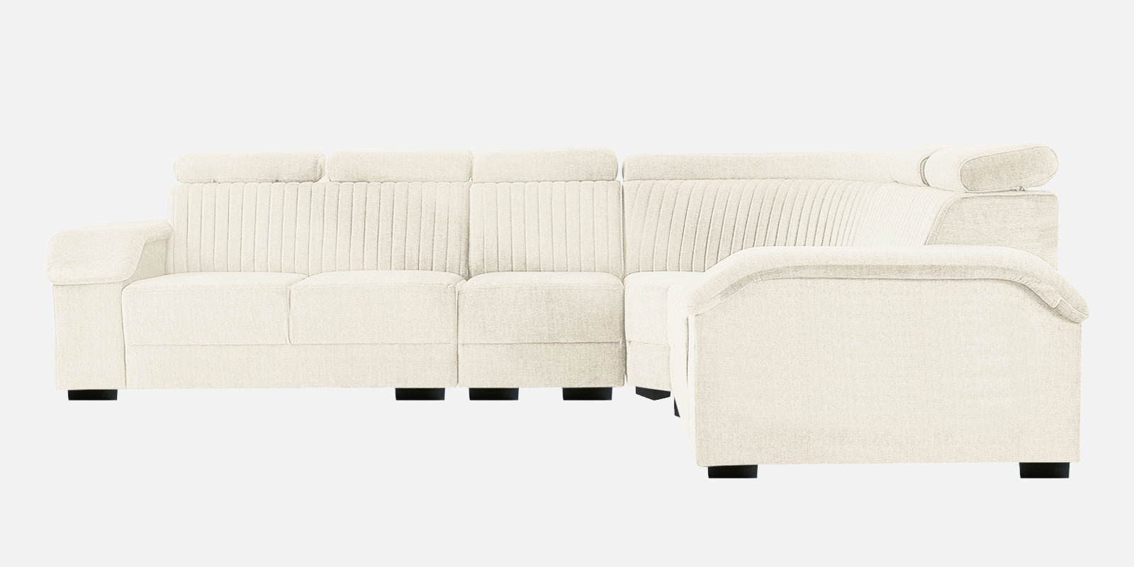 Draco Fabric 6 Seater Corner Sofa In Ivory Cream Colour - Febonic Living