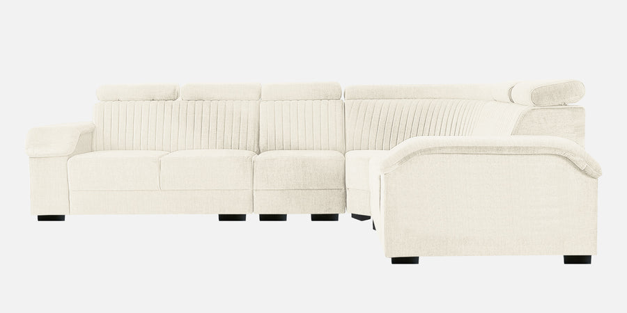Draco Fabric 6 Seater Corner Sofa In Ivory Cream Colour - Febonic Living