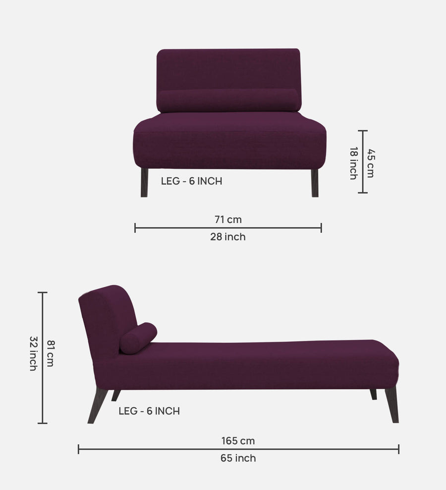 Noce Fabric Chaise Lounger In Greek Purple Colour - Febonic Living