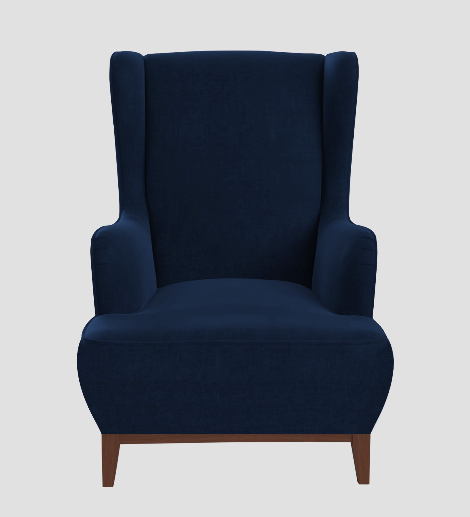 Suri Velvet 1 Seater Wing Chair in Imperial Blue Colour