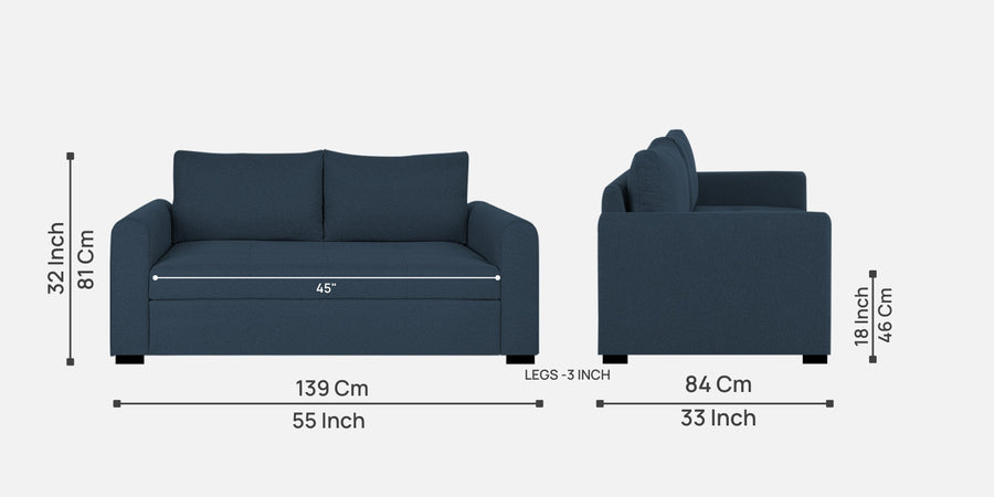 Sigma Fabric 2 Seater Sofa In Light Blue Colour - Febonic Living