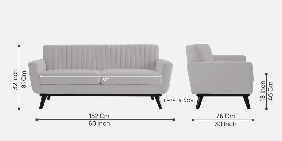 Tucker Velvet 2 Seater Sofa In Concrete Grey Colour - Febonic Living