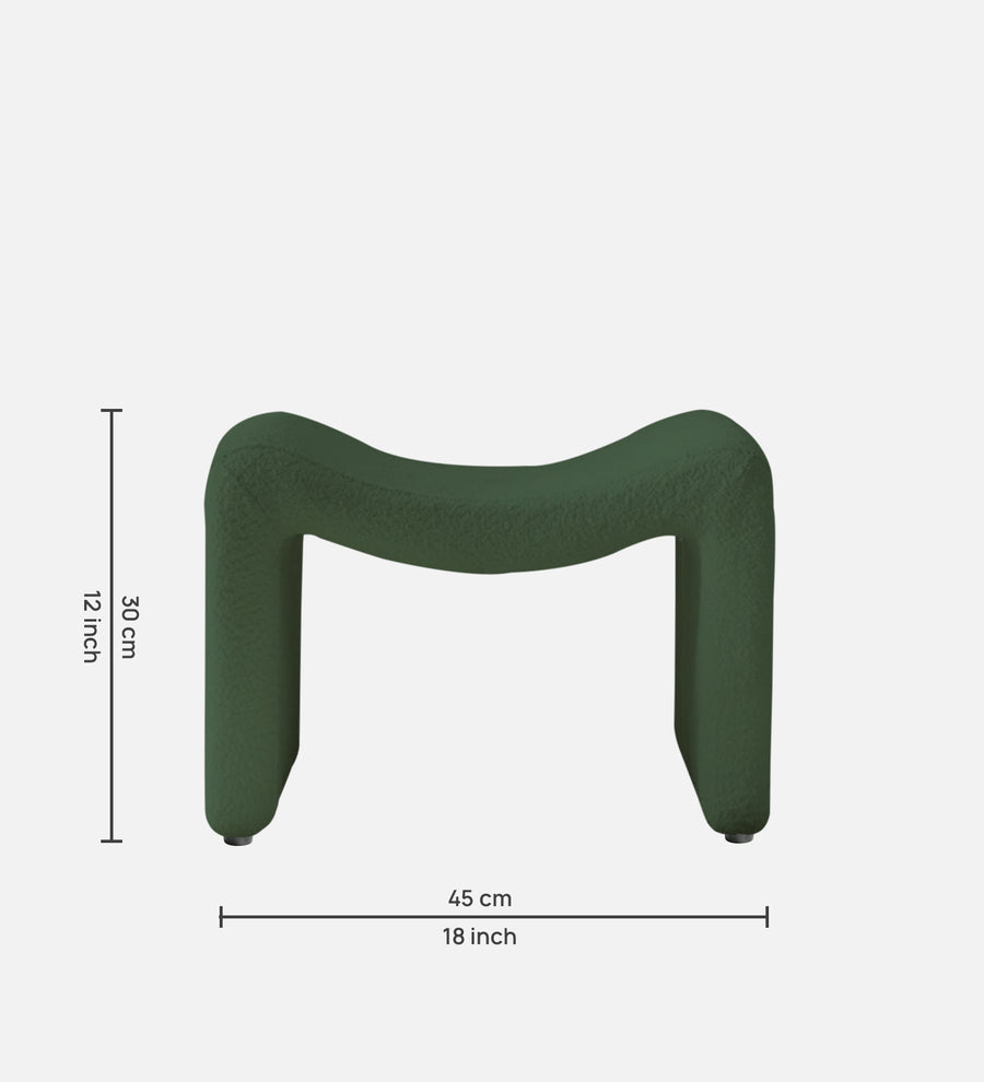 Olive Boucle Foot Stool In Bottle Green Colour - Febonic Living