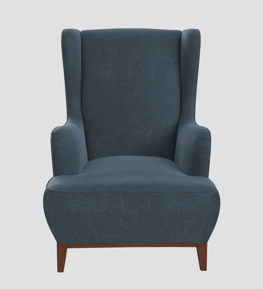 Suri Velvet Wing Chair In Oxford Blue Colour - Febonic Living