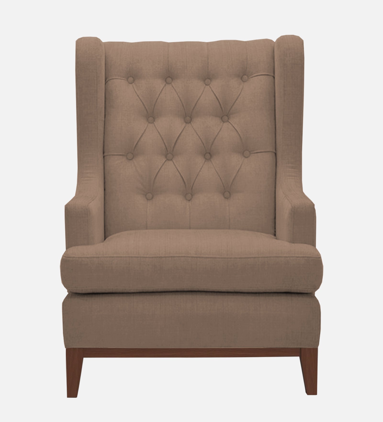 Panas Fabric 1 Seater Wing Chair in Cookie Beige Colour