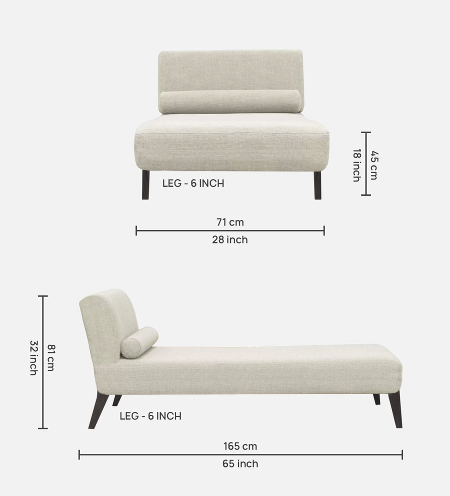 Noce Fabric Chaise Lounger In Ivory Cream Colour - Febonic Living