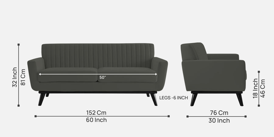 Tucker Velvet 2 Seater Sofa In Hory Grey Colour - Febonic Living