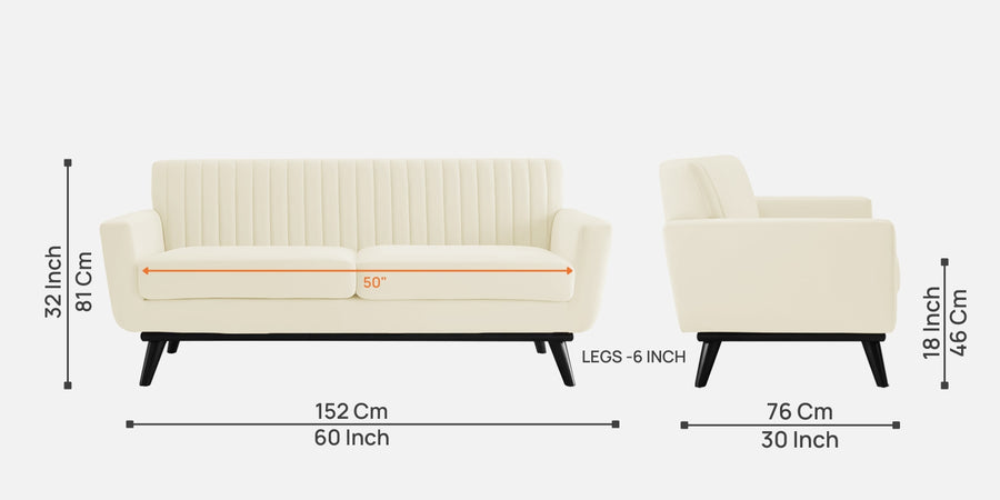 Tucker Velvet 2 Seater Sofa In Warm White Colour - Febonic Living